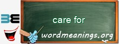 WordMeaning blackboard for care for